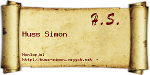 Huss Simon névjegykártya